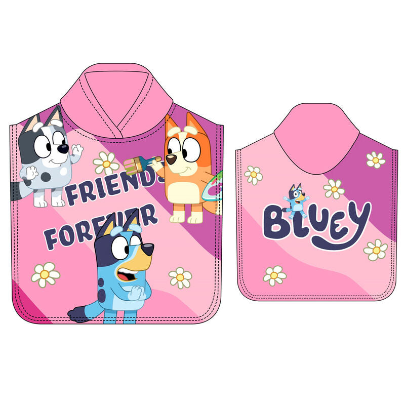 Bluey microfibre poncho towel